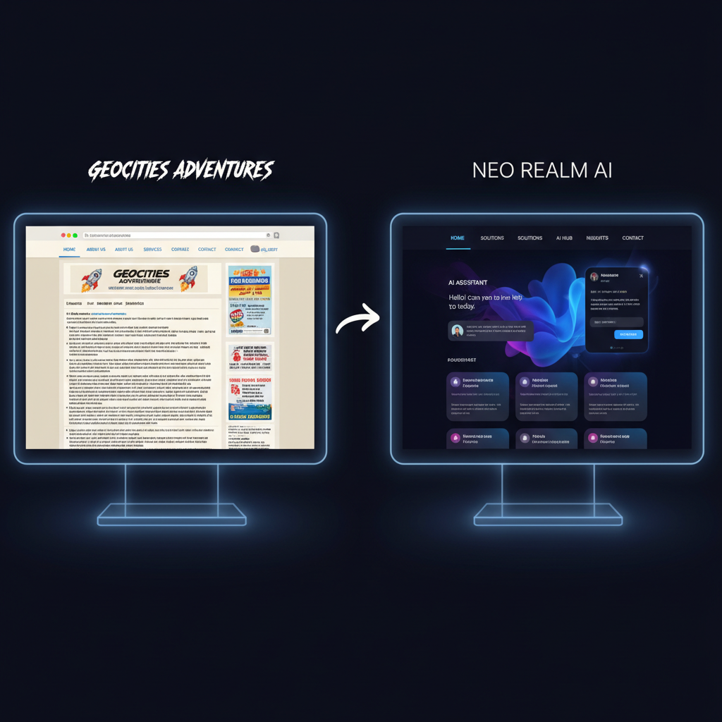 Old Outdated Website vs AI Redesigned Modern Web Interface